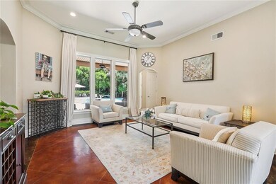 Living room right off the foyer