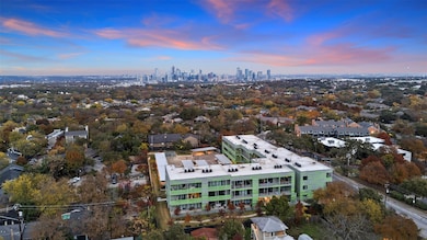 Aerial view at dusk of a view of skyline