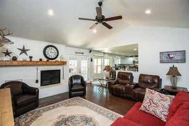 Open concept, lots of light from French doors and 