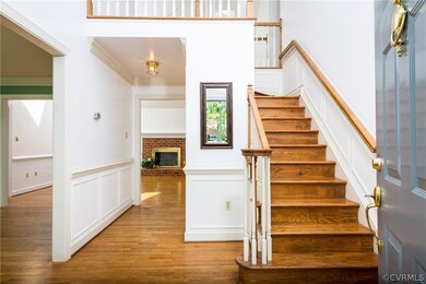 Beautiful decorative moldings and hardwood floors