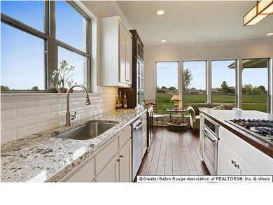 Gourmet kitchen with butcher block-topped island a
