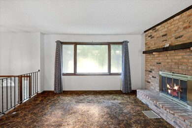 Living room with fireplace