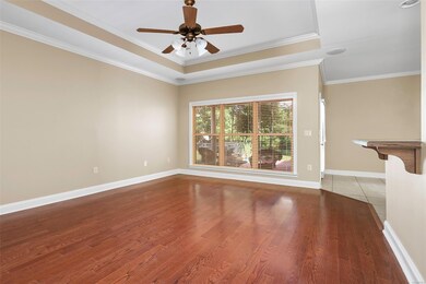 Living area with view of private backyard