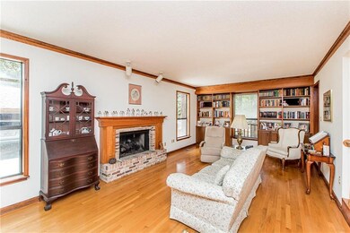 Living room with cozy fire place