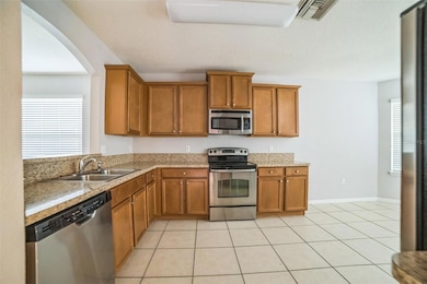 Kitchen open to living room