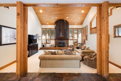 Signature fireplace welcomes you to the living roo