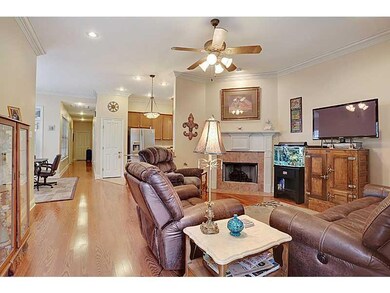 Den/Family/Great Room. Den with Wood Floors, High