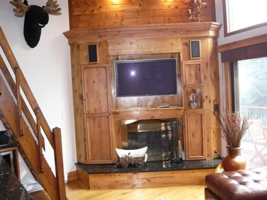 Fireplace and media screen built-ins.