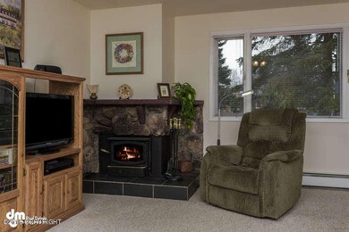Living Room with Woodburning Fireplace