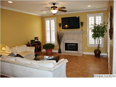 Den with fireplace