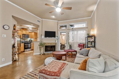 Spacious living area w soaring ceilings.