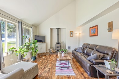Living room w/ wood burning stove