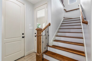 First floor has an entry foyer with a door that le
