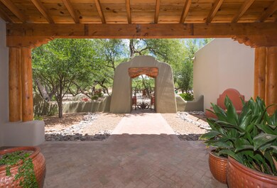 front door view of courtyard