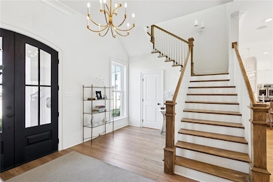 Foyer has powder room
