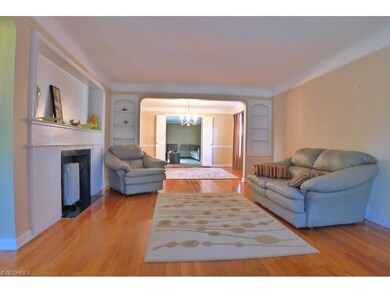 The living room comes complete with fireplace and 