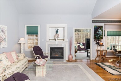 Family Room with gas fireplace insert.