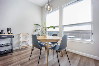 Dining area with large windows