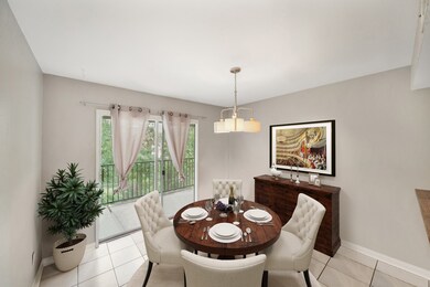 Virtually Staged: Charming dining area with pendan