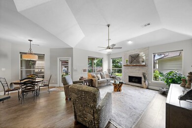 This inviting living space features an open concep