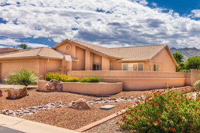 Front of Home with Walled Patio
