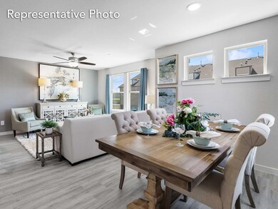 Dining space featuring plenty of natural light, ceiling fan, and light hardwood / wood-style flooring