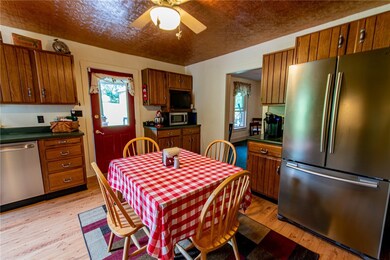 Country style kitchen with tin ceiling tile.