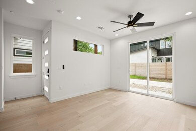 Empty room featuring light wood-type flooring, ce