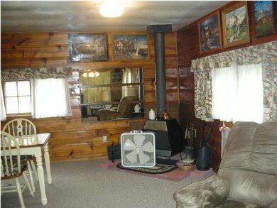 Open living space with the wood burning fire place