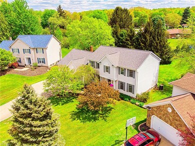 Situated on large cul de sac lot with a deep and p