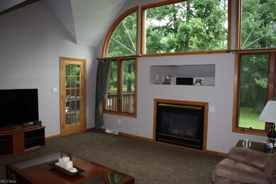 Family living area overlooking backyard