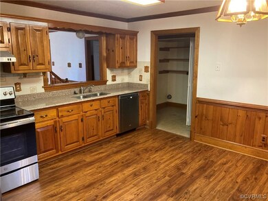 Kitchen with appliances with stainless steel finis