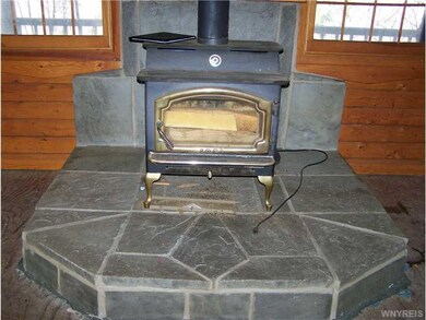 Living Room. wood burning stove