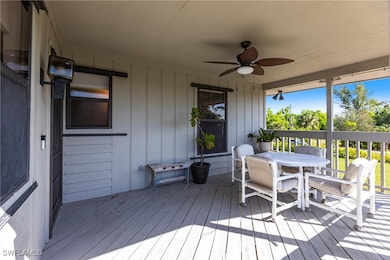 Deck with ceiling fan