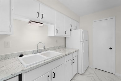 DEEP DOUBLE SINKS . THE BEAUTIFUL CABINTES ARE NIC