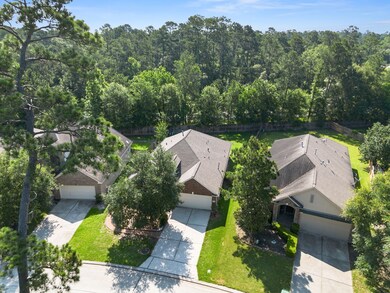A stunning aerial view showcasing the home's invit