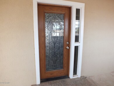 Main entry door w/stained glass