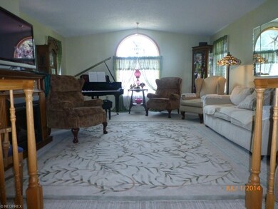 Step up living room with high ceilings, lots of na