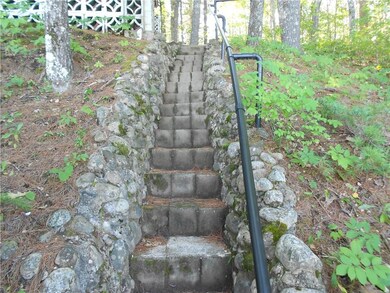 The stair way from the camp level to...