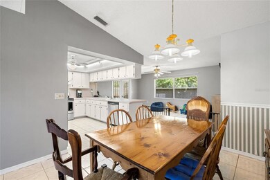 Dining Room with Vaulted Ceilings