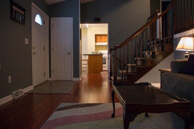 View from living room to kitchen