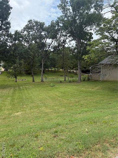 View of grassy yard with view of scattered trees