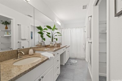 Spacious double vanities and lots of storage space
