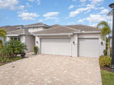 View of front of home with a garage