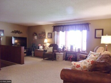 The bright and spacious living room features a lar