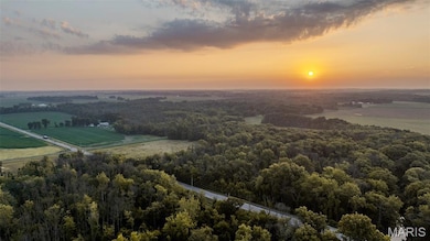 Aerial view of sparsely populated area with extensive farmland