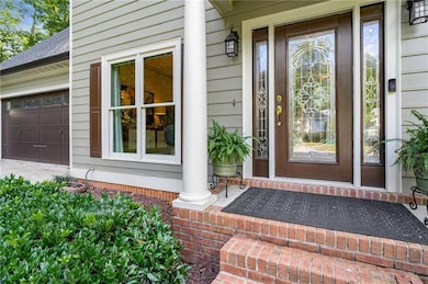 ELEGANT FRONT DOOR LETS IN NATURAL LIGHT