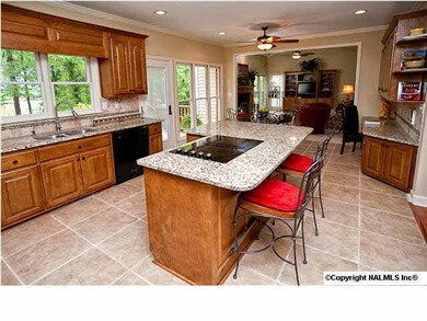 Granite island with breakfast bar