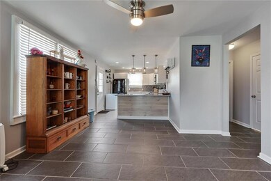 Downstairs Unit: View of living/dining/kitchen fro