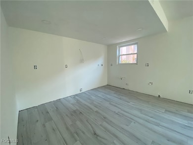 Empty room featuring light wood-type flooring